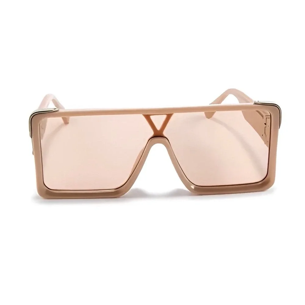 Oversized Square Sunglasses Fashion Beige Frame Unisex Beach Trendy Lentes Gafas